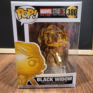 Marvel Studios The First Ten Years Black Widow (Gold Chrome) Funko Pop